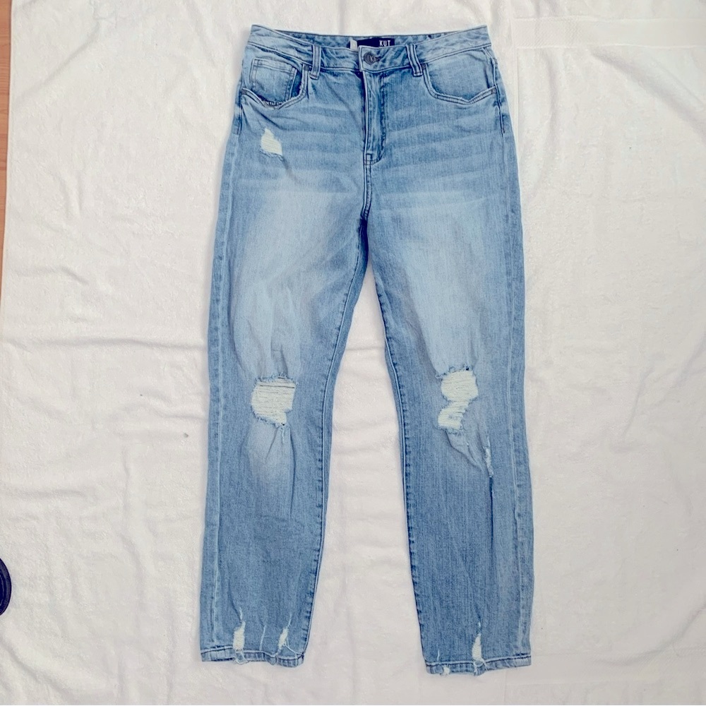Kut From The Kloth High Rise Christine Straight Leg Jeans - 99% Cotton -Size 10 - Picture 2 of 16